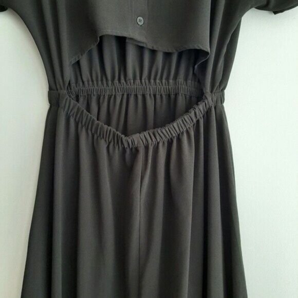 OAK + FORT / Open Cut-Out Back Midi Dres Black Flowy Sz S - Picture 10 of 13